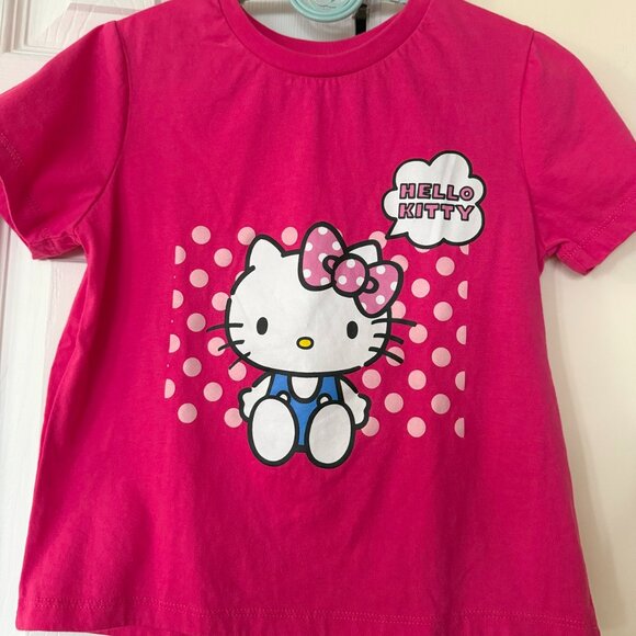 Girls Size 7/8 Hello Kitty Pink Short Sleeve Graphic Tee Shirt - Pre-owned - Picture 1 of 6